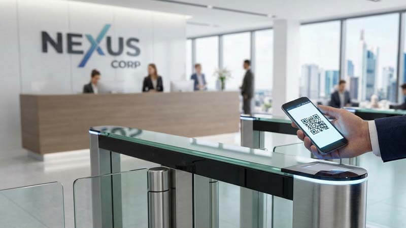 Проход через турникет СКУД по QR-коду с экрана мобильного телефон